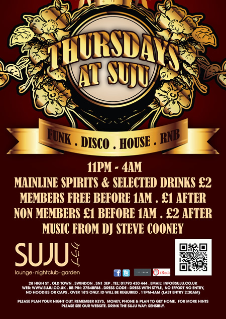 Thursdays at Suju, Swindon