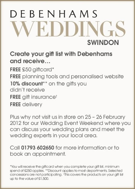 Debenhams Wedding Fayre Swindon 2012