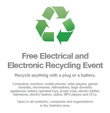 Free electronics recycling event in Swindon