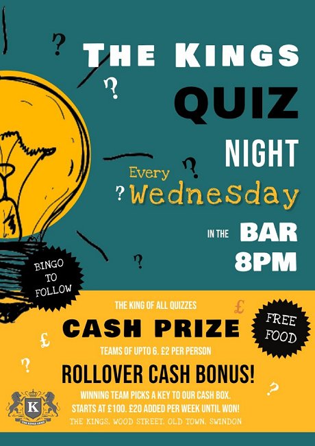 The Kings Quiz, Old Town, Swindon