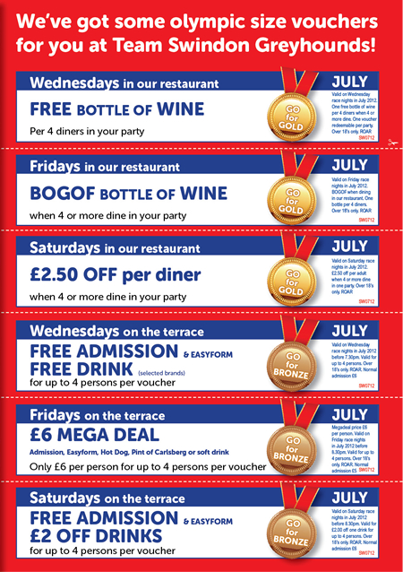 Swindon Greyhounds July Deals