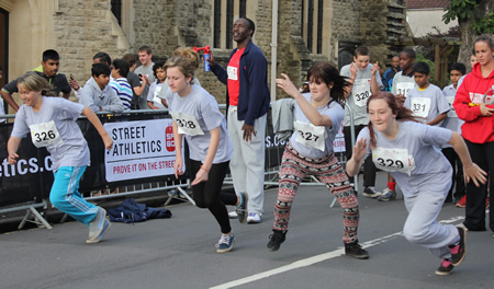 Linford Christie street athletics in Swindon