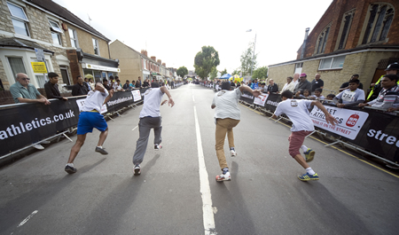 Linford Christie street athletics in Swindon