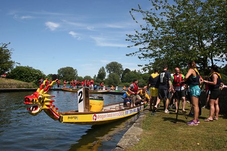 Dragon Boat Racing at Coate Water, Swindon