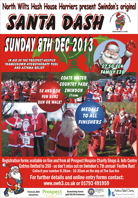 Santa Dash Swindon 2013 Charity Christmas