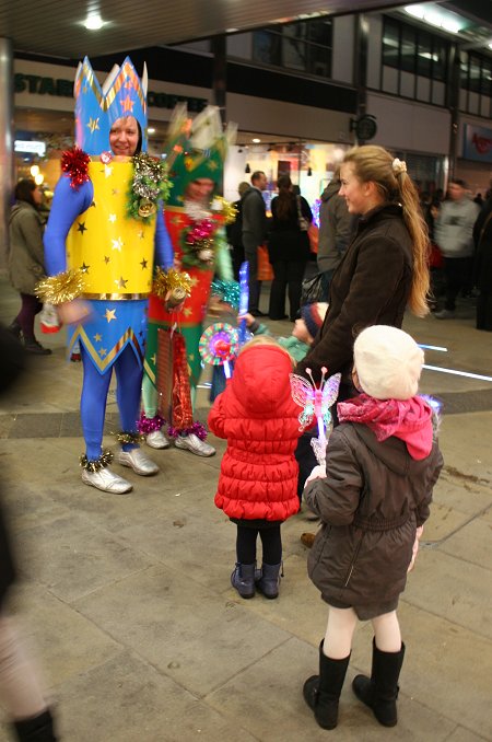 Swindon town centre Christmas lights 2013