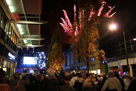 Swindon town centre Christmas lights 2013