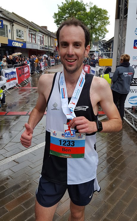 Ben Cole, winner of the Swindon Half-Marathon 2017