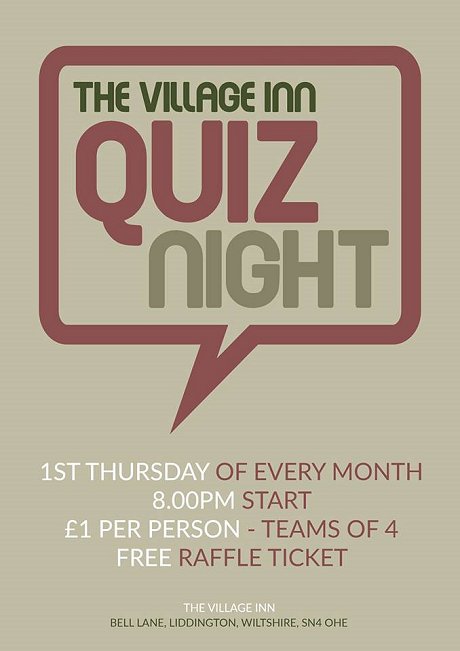 Quiz Night at The Village Inn, Liddington