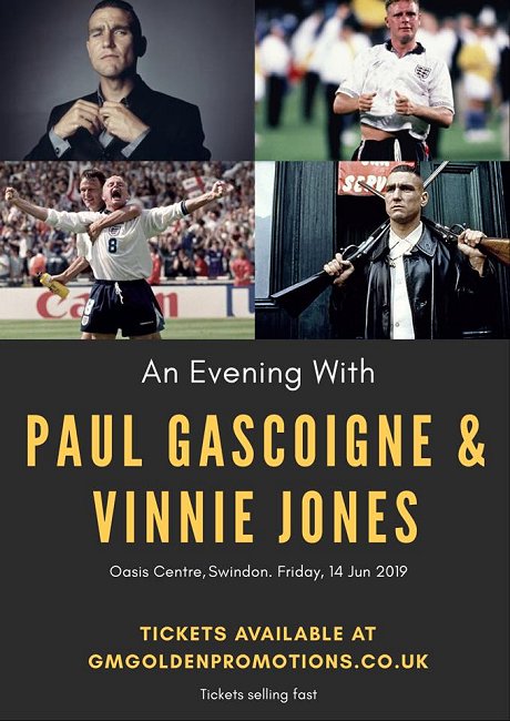 Vinne Jones & Paul Gascoigne in Swindon