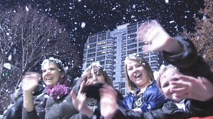 Chris Fountain switches christmas lights on