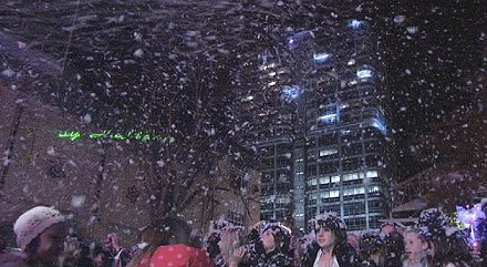 Chris Fountain switches christmas lights on