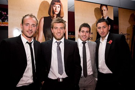 Swindon footballers at the James Bond Premier Swindon