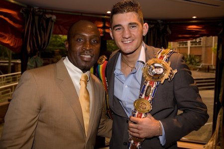 Nigel Benn and Nathan Cleverly in Swindon