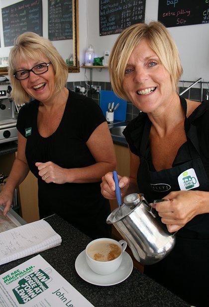 Sue and jackie at Sally's Coffee Shop in Highworth