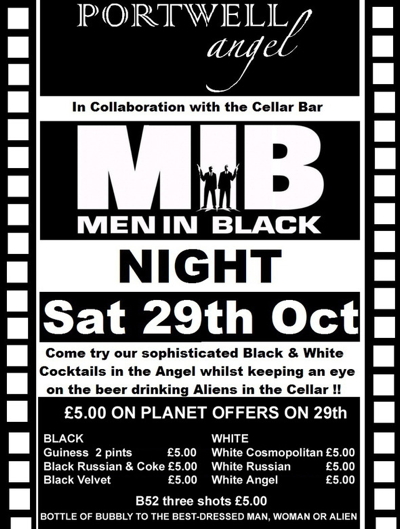 Portland Angel Men In Black Cocktail Night Swindon