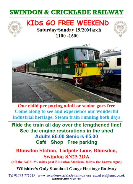 Kids go free weekend at Swindon & Cricklade Railway