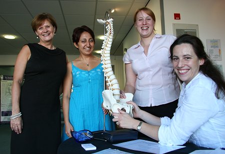 Lynn Chapman, manager at Basepoint with members of staff from the Chiropractic Health Clinic.