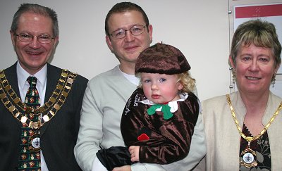 Arval Company Secretary Julian Brand with the Mayor and Mayoress