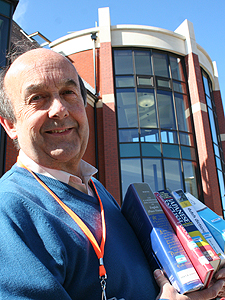 Roger Trayhurn outside the new swindon central library