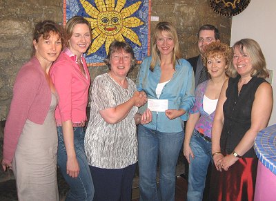Rosemary Curtis (Wiltshire Victim Support) and the cast of the Vagina Monologues