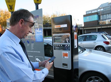 Parking by mobile phone in Swindon town centre