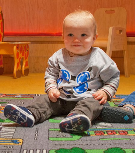 Toddler in Magic Roundabout t-shirt