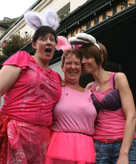 Julia, Jane and Mary from Brooks's during Highworth High Street Pink Day 2009