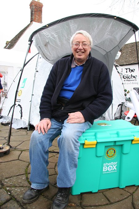 Terry Williams camps out in Highworth market square for a week to raise money for the shelterbox charity