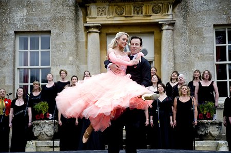 Strictly Come Dancing star Anton De Beke and Kristina Rihanoff perform at Lydiard Park, Swindon