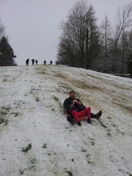 Sledging at Coate Water Swindon