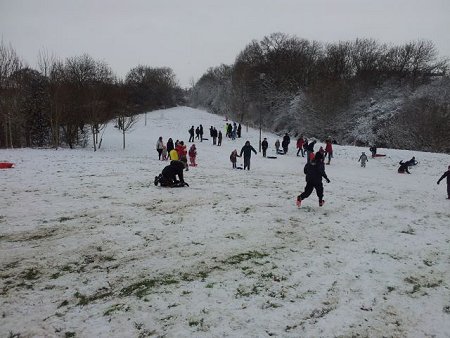 Snow fun in Redhouse Swindon