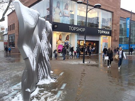 Swindon waterfall frozen