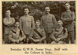 GWR Stores Dept. staff with colours in India