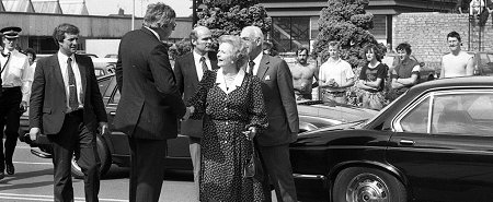 Maggie Thatcher arriving at PMH Swindon