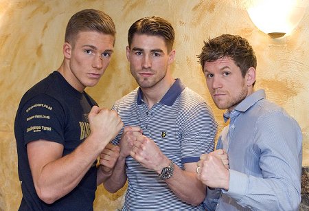 Boxers Jamie Cox, Nick Blackwell, Gareth Heard