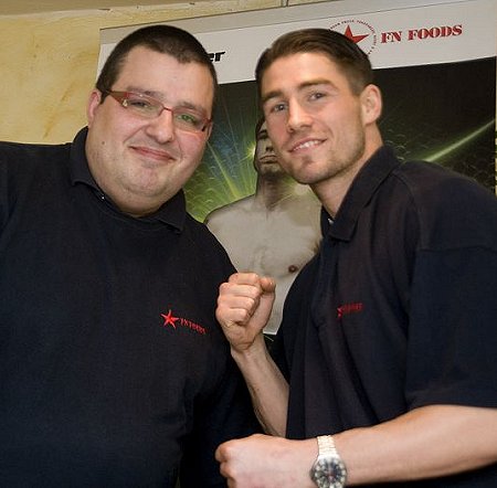 Jamie Cox with sponsor Franco Ventriglia of FN Foods