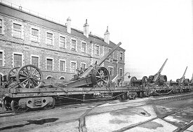 Guns leaving the GWR Works Swindon for the frontline