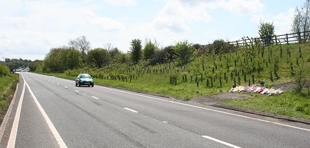 Jack Savage crash site tributes Swindon