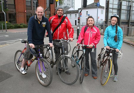 Justin Tomlinson cycling to work in Swindon