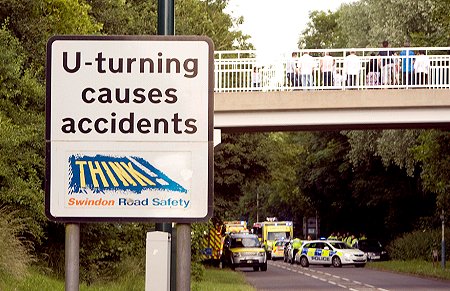 U-Turn car accident, West Swindon