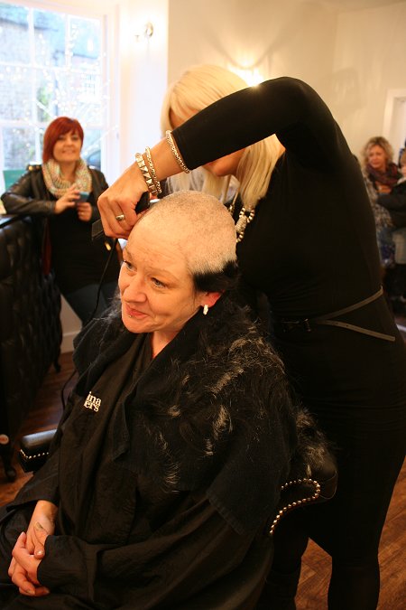 Sally Roberts Headshave for Swindon Football Girls Under 15s