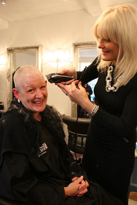 Sally Roberts Headshave for Swindon Football Girls Under 15s