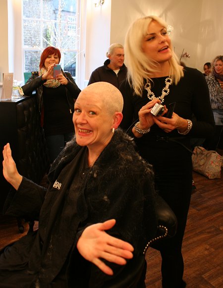 Sally Roberts Headshave for Swindon Football Girls Under 15s