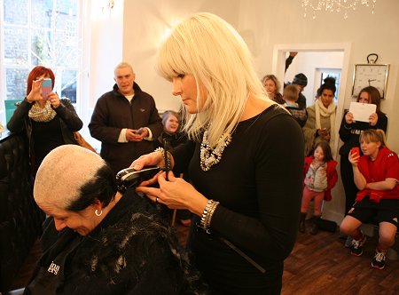 Sally Roberts Headshave for Swindon Football Girls Under 15s