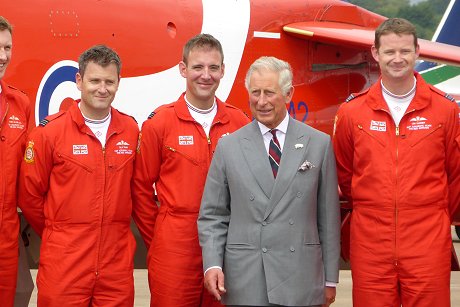 Prince Charles with the Red Arrows at RAF Fairford, Swindon