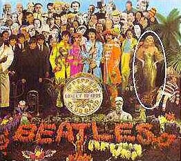 The cover of the Beatles' Sgt Pepper's Lonely Hearts Club, featuring Swindon's Diana Dors