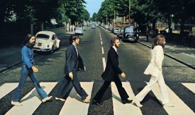 The famous Abbey Road Beatles picture, featuring a VW Beatle registered in Swindon