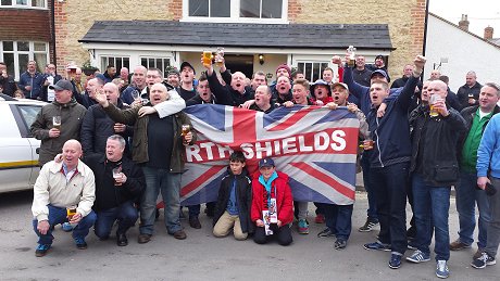 North Shields fans at Highworth Town