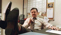 Ricky Gervais in action as David Brent